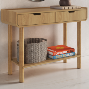 Aparador 2 Gavetas 100 cm Pes Madeira Maciça 28104 Hanover Artesano