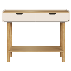 Aparador 2 Gavetas 100 cm Pes Madeira Maciça 28104 Hanover Off White Artesano