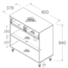 Aparador 2 Portas 2 Gavetas 80 cm R629  Cinza Dtall