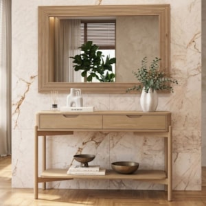 Aparador 3311U E Espelho Com Moldura 3315U Madeira Macica Taeda Tauari Festra