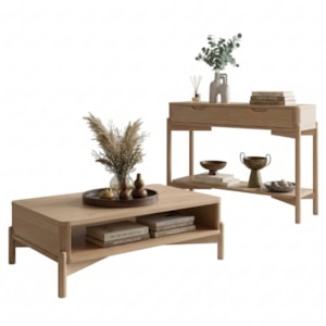 Aparador 3311U E Mesa de Centro 3314U Madeira Macica Taeda Tauari Festra