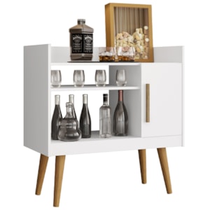 Aparador Bar Cafe 1 Porta Cafe 71 cm Branco BECHARA