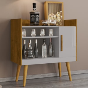 Aparador Bar Cafe 1 Porta Cafe 71 cm Cinamomo Off White BECHARA