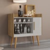Aparador Bar Cafe 1 Porta Cafe 71 cm Naturalle Off White BECHARA