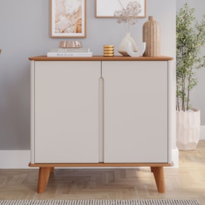 Aparador Buffet 2 Portas MDF 85 cm 22139 Cinamomo Off White MOLCI