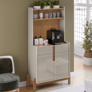 Aparador Cantinho Cafe 50525 2 Portas 81cm Off White Cedro DCASA