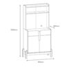 Aparador Cantinho Cafe 50525 2 Portas 81cm Off White Cedro DCASA