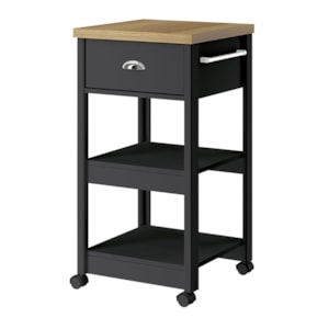 Aparador Carrinho Café 1 Gaveta 45 cm BA130 Preto Dtall Aparador Carrinho Café 1 Gaveta 45 cm BA130 Preto Dtall
