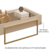 Aparador E Mesa Centro Kika Pes Metal Off White Dourado DJ MOVEIS