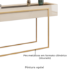 Aparador E Mesa Centro Kika Pes Metal Off White Dourado DJ MOVEIS