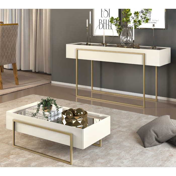 Aparador E Mesa De Centro Suri Creme DJ Moveis | Milani Store