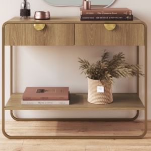 Aparador Organico 2 Gavetas 100 cm 28066 Hanover Dourado Artesano