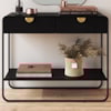 Aparador Organico 2 Gavetas 100 cm 28066 Nero Preto Artesano