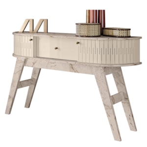 Aparador Para Sala 1 Gaveta 136 cm Estoril Calacata Off White MADETEC