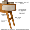 Aparador Para Sala 1 Gaveta 136 cm Estoril Cinamomo Off White MADETEC
