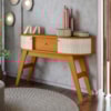 Aparador Para Sala 1 Gaveta 136 cm Estoril Cinamomo Off White MADETEC