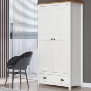 Armario 2 Pt 1 Gv Madeira Maciça 91 cm 9103 Branco Freijo Milani Store