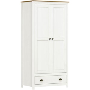 Armario 2 PT Mesa Escrivaninha 2 GV Madeira Maciça Branco Freijo Milani Store