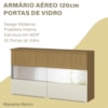 Armario Aereo 02 Portas Com Vidro 120cm 2005808 Atacama Branco ARMoveis