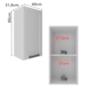 Armario Aereo 1 Porta 40 cm MDF CZ3315 Branco Tecno Mobili