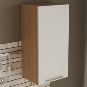 Armario Aereo 1 Porta 40 cm MDP CZ3118 Freijo Branco Tecno Mobili
