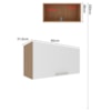 Armario Aereo 1 Porta Basc 80 cm MDP CZ3119 Freijo Branco Tecno Mobili