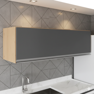 Armario Aereo 1 Porta Basculante 80 cm BP Fiorella Freijo Grafite Eratto Moveis