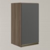 Armario Aereo 1 Porta MDF 35 cm Kali 16089 Carvalho Toq Chumbo Nicioli