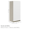 Armario Aereo 1 Porta MDF 40X90 cm Kali 119771 Bianco TOQ Branco Nicioli