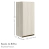 Armario Aereo 1 Porta MDF 40X90 cm Kali 119771 Bianco TOQ Nicioli