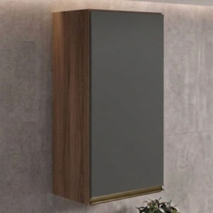 Armario Aereo 1 Porta MDF 40X90 cm Kali 119771 Carvalho TOQ Chumbo Nicioli