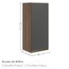 Armario Aereo 1 Porta MDF 40X90 cm Kali 119771 Carvalho TOQ Chumbo Nicioli