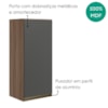Armario Aereo 1 Porta MDF 40X90 cm Kali 119771 Carvalho TOQ Chumbo Nicioli