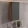 Armario Aereo 1 Porta MDF 40X90 cm Kali 119771 Carvalho TOQ Chumbo Nicioli