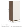 Armario Aereo 1 Porta MDF 40X90 cm Kali 119771 Carvalho TOQ Off White Nicioli