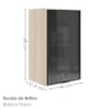 Armario Aereo 1 Porta Vidro MDF 40 cm Kali 122024 Bianco TOQ Nicioli