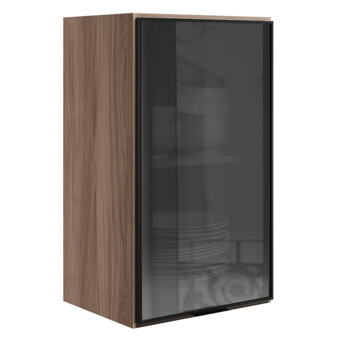 Armario Aereo 1 Porta Vidro MDF 40 cm Kali 122024 Carvalho TOQ Nicioli