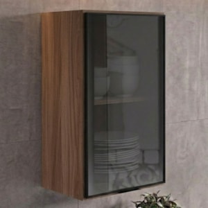 Armario Aereo 1 Porta Vidro MDF 40 cm Kali 122024 Carvalho TOQ Nicioli
