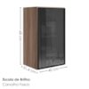 Armario Aereo 1 Porta Vidro MDF 40 cm Kali 122024 Carvalho TOQ Nicioli