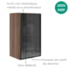 Armario Aereo 1 Porta Vidro MDF 40 cm Kali 122024 Carvalho TOQ Nicioli
