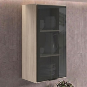 Armario Aereo 1 Porta Vidro MDF 40X90 cm Kali 119774 Bianco TOQ Nicioli