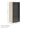 Armario Aereo 1 Porta Vidro MDF 40X90 cm Kali 119774 Bianco TOQ Nicioli