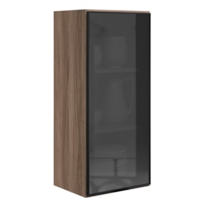 Armario Aereo 1 Porta Vidro MDF 40X90 cm Kali 119774 Carvalho TOQ Nicioli