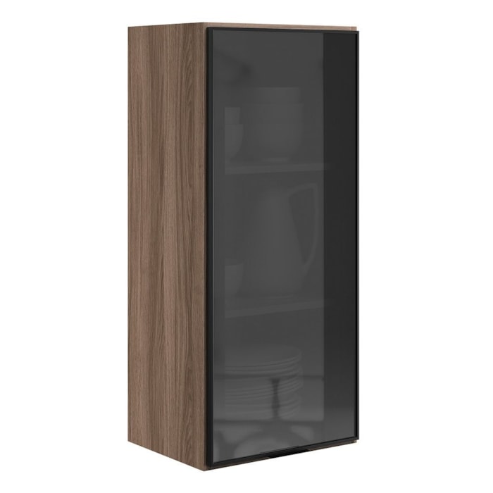 Armario Aereo 1 Porta Vidro MDF 40X90 cm Kali 119774 Carvalho TOQ Nicioli