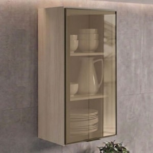 Armario Aereo 1 Porta Vidro MDF 40X90 cm Kali 1197761 Bianco TOQ Nicioli