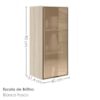 Armario Aereo 1 Porta Vidro MDF 40X90 cm Kali 1197761 Bianco TOQ Nicioli