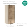 Armario Aereo 1 Porta Vidro MDF 40X90 cm Kali 1197761 Bianco TOQ Nicioli