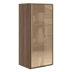 Armario Aereo 1 Porta Vidro MDF 40X90 cm Kali 1197761 Carvalho TOQ Nicioli