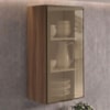 Armario Aereo 1 Porta Vidro MDF 40X90 cm Kali 1197761 Carvalho TOQ Nicioli