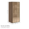 Armario Aereo 1 Porta Vidro MDF 40X90 cm Kali 1197761 Carvalho TOQ Nicioli